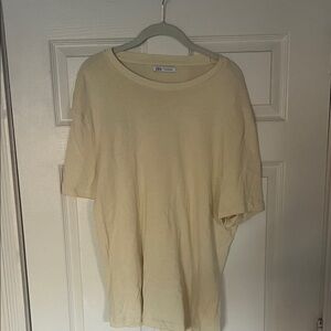 Zara Off-White Casual Tee